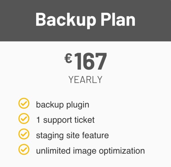 Piano di backup di WordPress