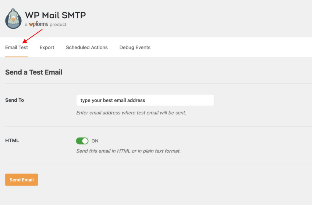 wpmail smtp deliverability test