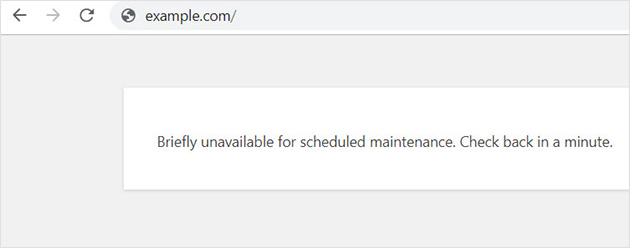 wordpress maintenance mode message