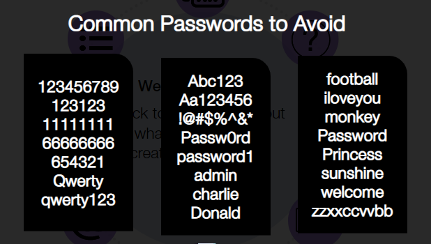 password comuni da evitare